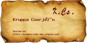 Kruppa Cserjén névjegykártya